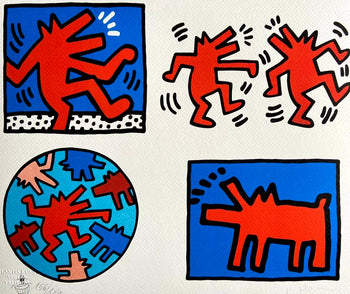 Keith Haring Lithograph From A Painting C.O.A. Signed In Pen Numbered In Pencil