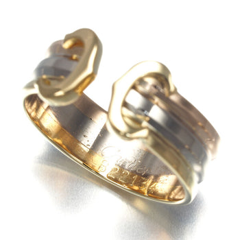 Cartier Ring 2C Double C C2 3Color Sm Eu50 18K 750 Yellow White Rose Gold