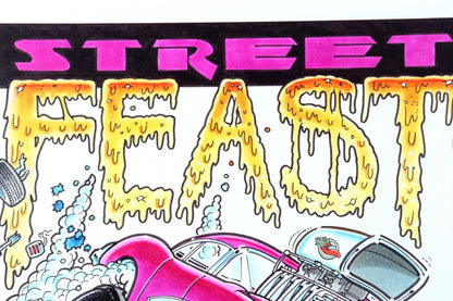 George Trosley Original Pen Drawing Street Feast Signed Usa Framed Artwork