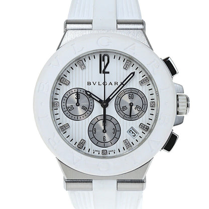 Bvlgari Diagono Chronograph Dg40Sch White Men'S Used Watch #61023