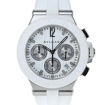 Bvlgari Diagono Chronograph Dg40Sch White Men'S Used Watch #61023