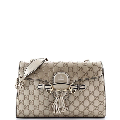 Gucci Emily Chain Flap Bag Guccissima Leather Medium