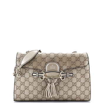 Gucci Emily Chain Flap Bag Guccissima Leather Medium
