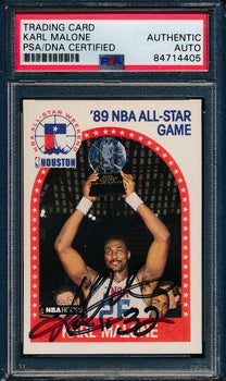 1989 Hoops All-Star Karl Malone Hof #116 Card Signed Jazz Psa/Dna 176654