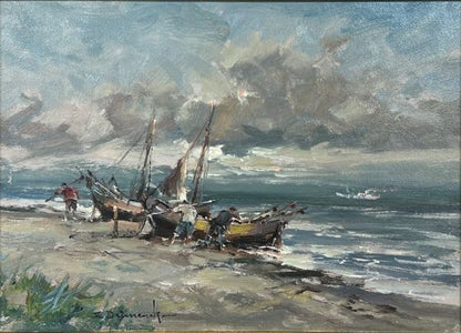 Eugeniusz Dzierzencki (Poland) Original Painting Oil On Board Signed Framed