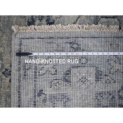 5'10"X8'10" Silver Gray Natural Wool Hand Knotted Anatolian Design Rug