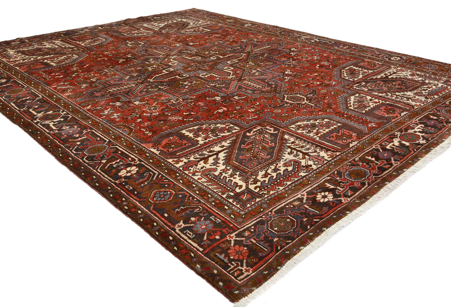 8'6X11 Ft Vintage Geometric Heriz Rug Traditional