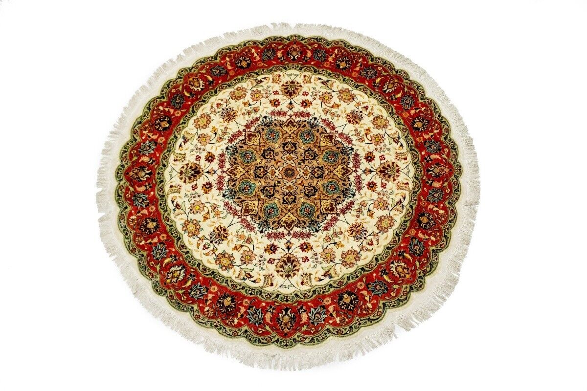 Extra Fine Hand-Knotted Floral Kork Wool & Silk