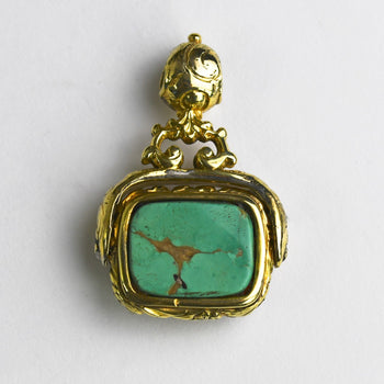 Gold Colored Vintage Pendant With Carnelian Cameo