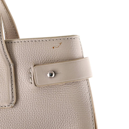 Burberry Banner Nm Tote Leather With Vintage Check Canvas Small