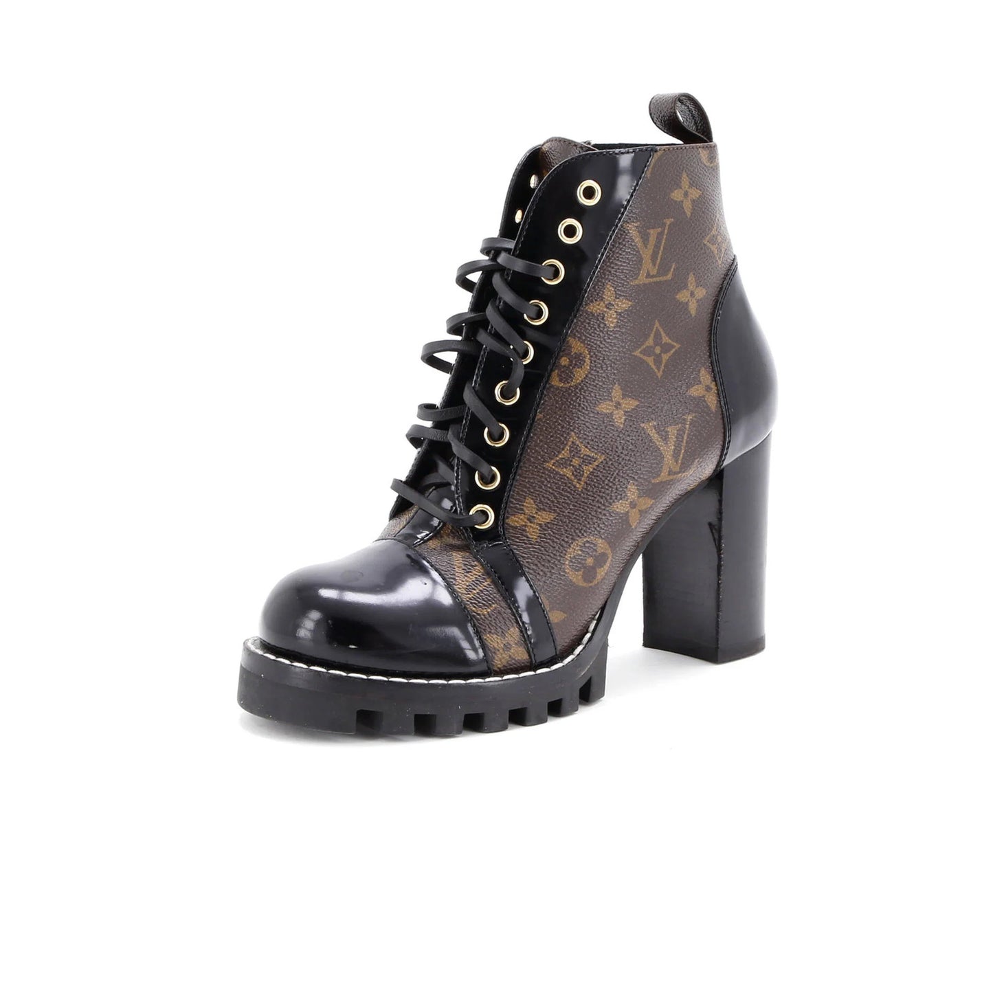 Louis Vuitton Women'S Star Trail Ankle Boots Monogram Canvas With Patent