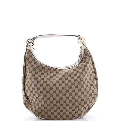 Gucci Twins Hobo Gg Canvas Medium