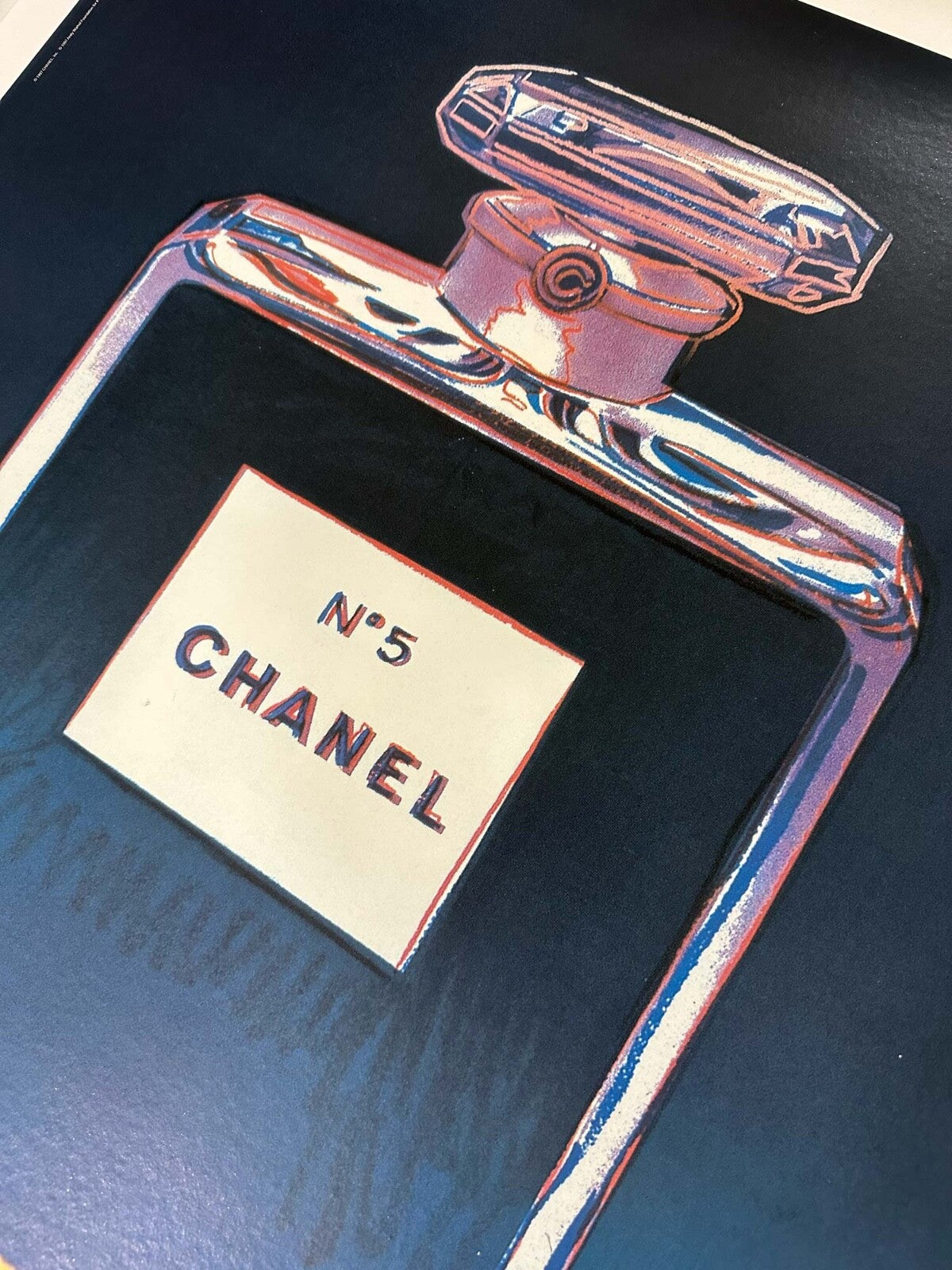 Chanel N5 Warhol Original 1997 On Linen Blue/Blue 22 X 29 Inches On Linen