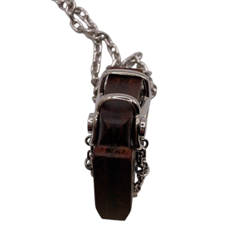 Hermes Cheval Necklace Metal Wood