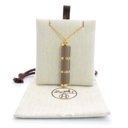 Hermes Charniere Gm Long Necklace Etoupe Gold