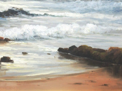 Framed Lucien Chenu Oil Painting Seascape Waves Signed French Art 12F