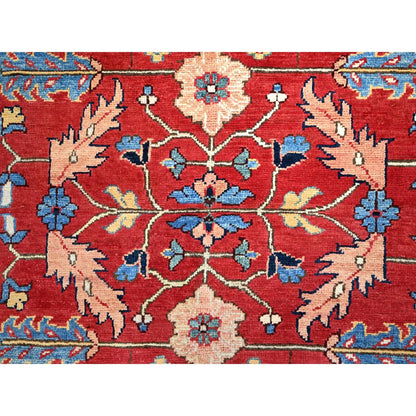 8'X8' Red Wool Hand Knotted Denser Weave Round Oriental Rug