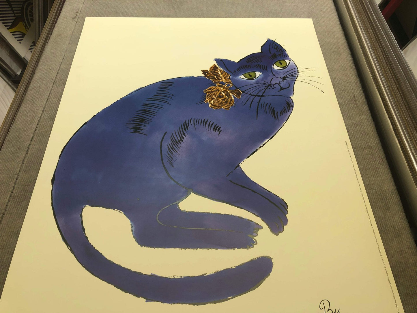 Andy Warhol Cat (Blue) " Poster Pop Art