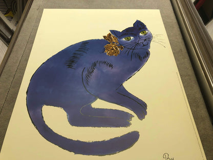 Andy Warhol Cat (Blue) " Poster Pop Art
