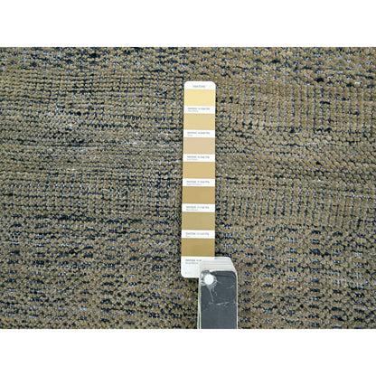 2'6"X8' Brown & Black Oxidized Grass Design Wool Hand Knotted Runner Rug