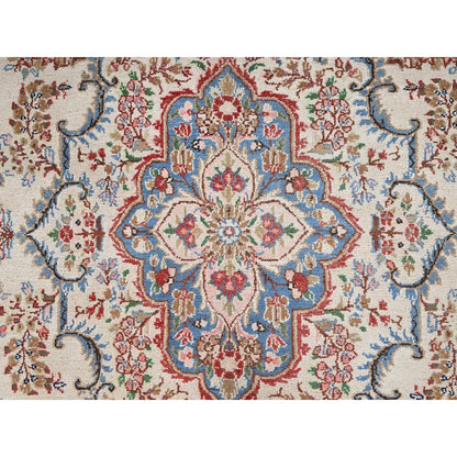 10'3"X13'2" Ivory Vintage Zoroastrian Karman 100% Wool Hand Knotted Rug