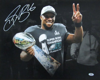 Saquon Barkley Autographed White 16X20 Photo