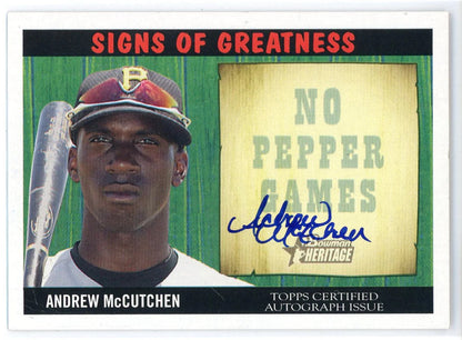 Andrew Mccutchen Autographed 2005 Bowman Heritage Rookie Card #Sg-Am