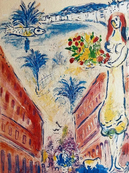 Marc Chagall Sorlier Coa Lithograph Hand Numbered Signed