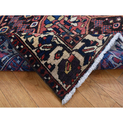 5'X6'9" Red Vintage Zoroastrian Baktiarjoon Design Hand Knotted Rug