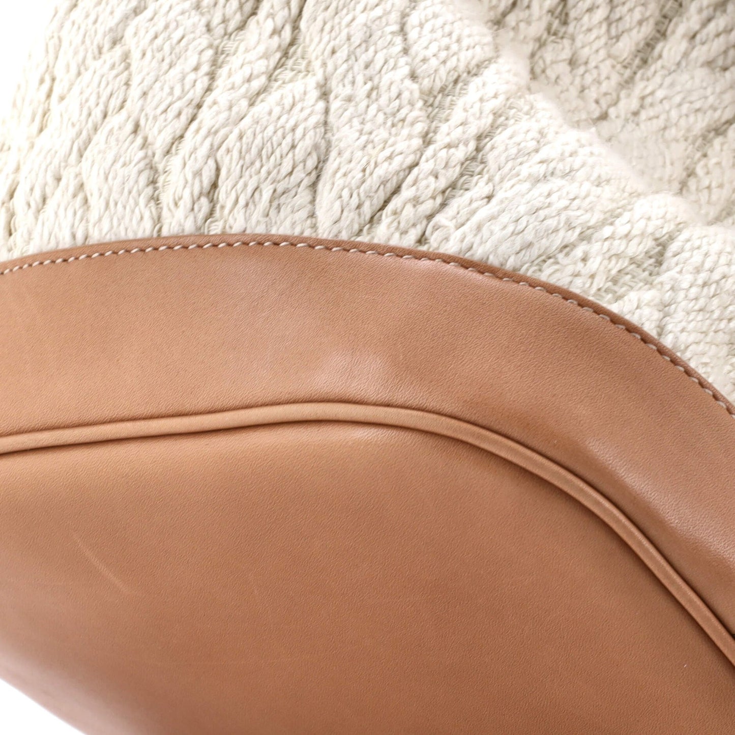 Saint Laurent Le Maillon Bucket Bag Knit Fabric With Leather