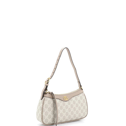 Gucci Ophidia Zip Pochette Shoulder Bag Gg Coated Canvas With Leather Small