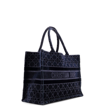 Christian Dior Book Tote Cannage Embroidered Velvet Medium