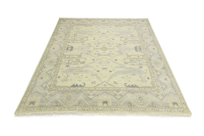 Large Handmade Oushak Oriental Rug Floral Design