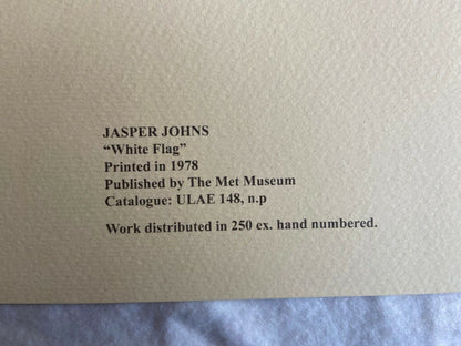 Jasper Johns Lithograph Met Museum Coa Numbered Limited Published