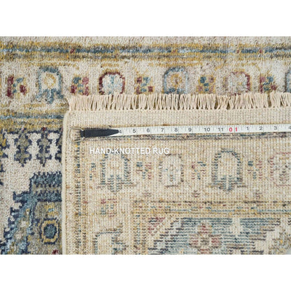 2'7"X11'10" Ivory Hand Knotted Reimagined Viss Design Runner Oriental Rug