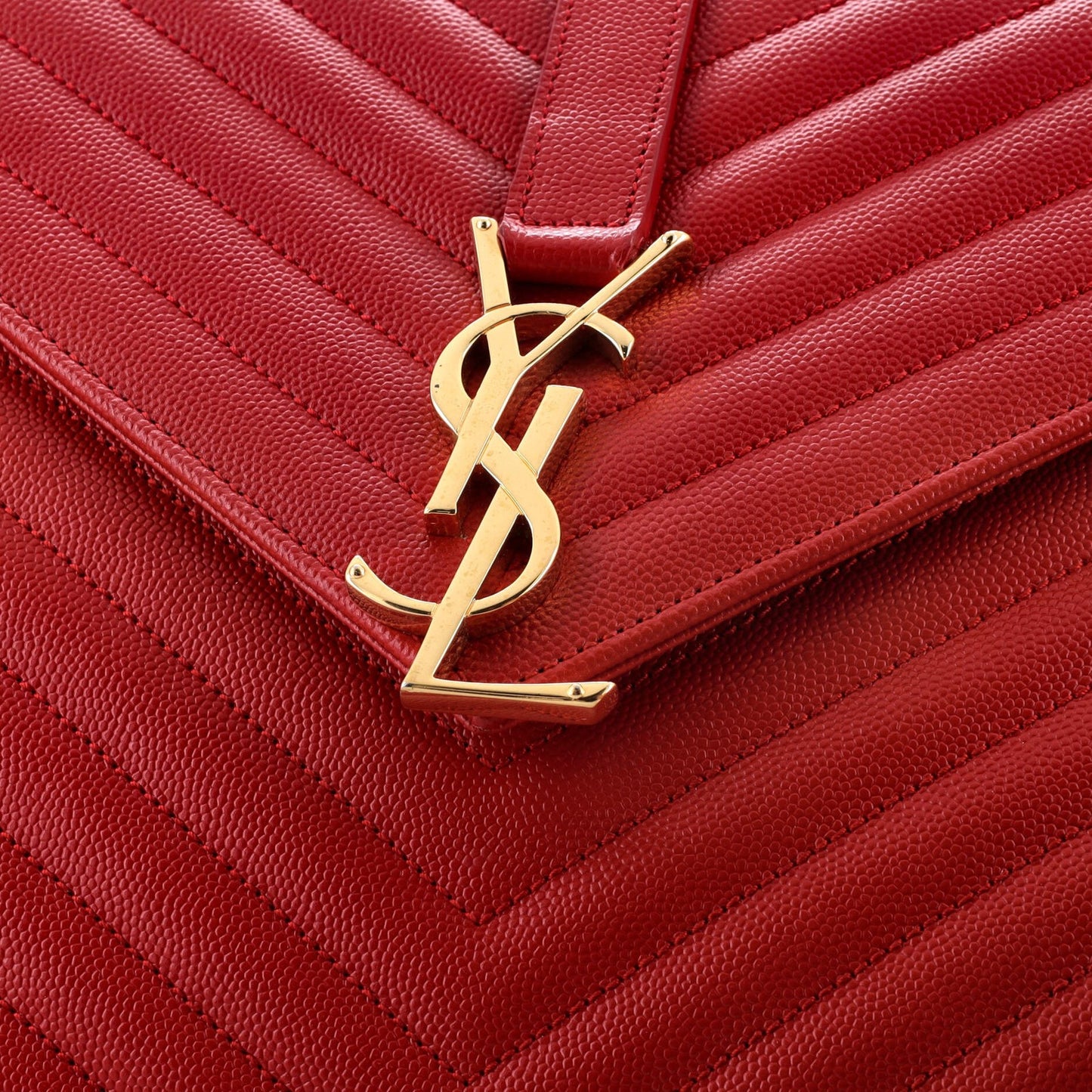 Saint Laurent Classic Monogram Envelope Satchel Matelasse Chevron Leather Large