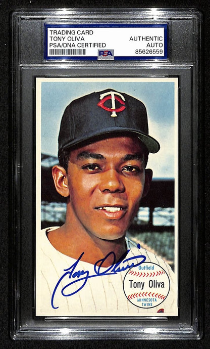Tony Oliva Hof Signed/Autograph 1964 Topps Giants Card #44 Twins Psa/Dna 201319