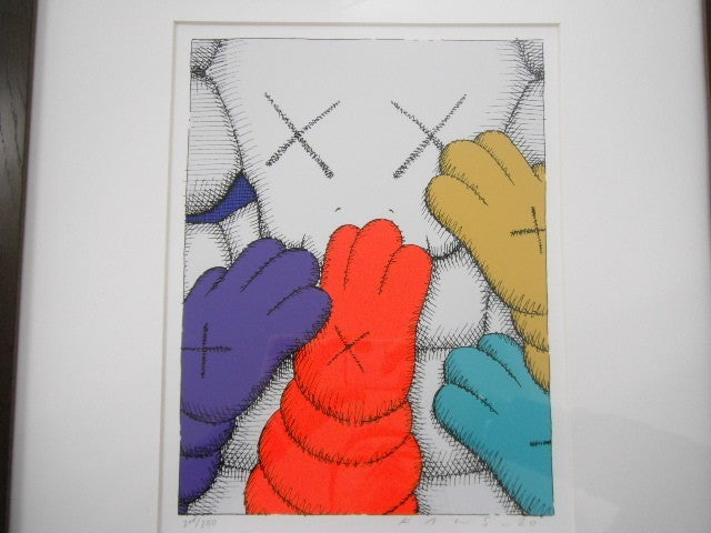 Hand signed silkscreen print urge by KAWS limited edition framed