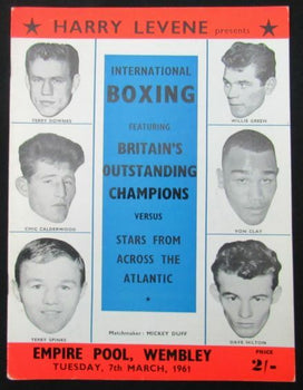 1961 Terry Downes Vs. Willie Green Boxing Program