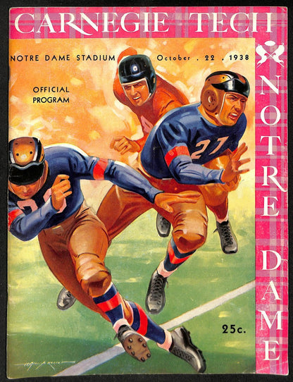 1938 Carnegie Tech Vs Notre Dame Vintage College
