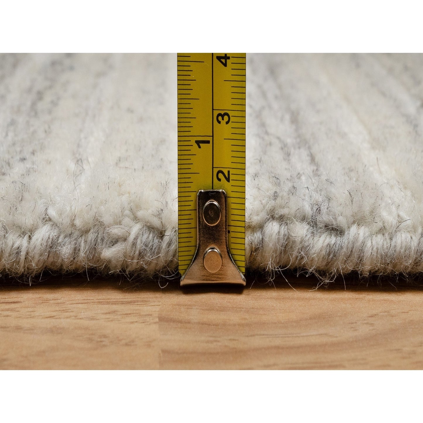 2'6"X10' Beige Plain Modern Design Undyed All Wool Hand Loomed Runner Rug