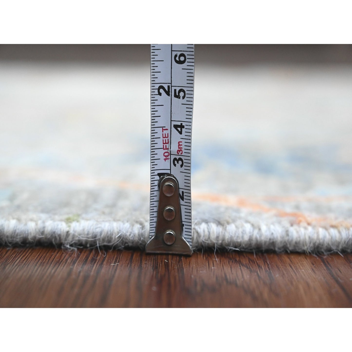 2'6"X16' Gray Hand Knotted Afghan Peshawar Birds Design Wool Runner Rug