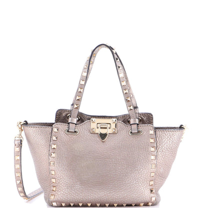Valentino Garavani Rockstud Tote Pebbled Leather Medium