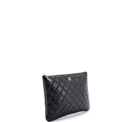 Chanel O Case Clutch Quilted Lambskin Medium