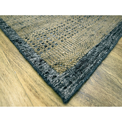 10'X14' Brown & Black Oxidized Grass Design Pure Wool Hand Knotted Rug