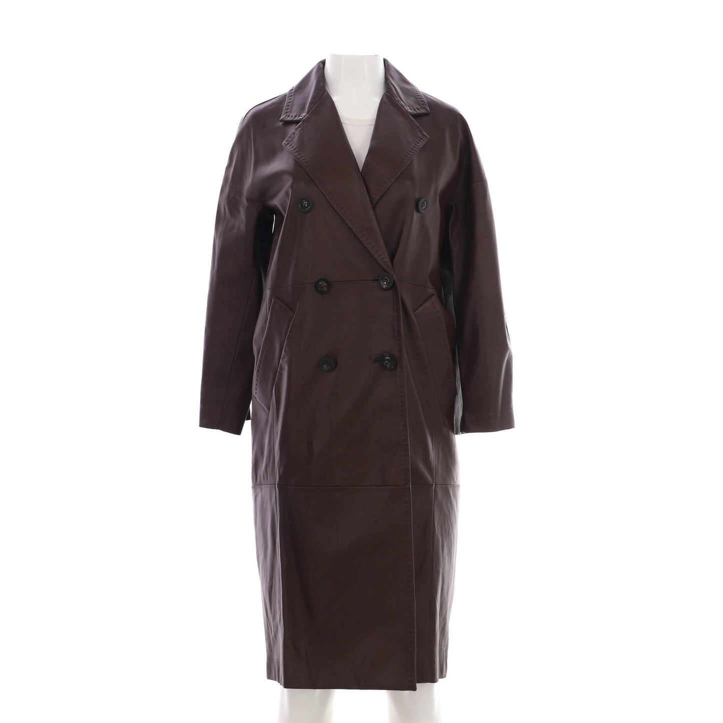 Max Mara Women'S Ussuri Double Breasted Coat Leather