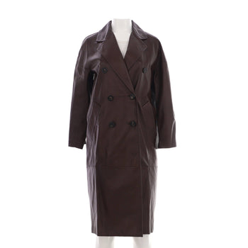 Max Mara Women'S Ussuri Double Breasted Coat Leather