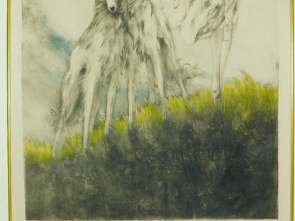 Hand signed embossed seal framed joy life of louis icart etching aquatint 1929