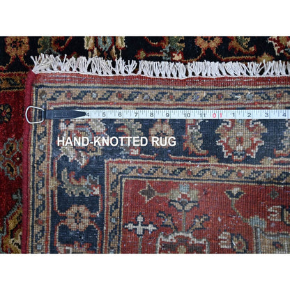 Rug 3'x5' Red Karjihooz Design Geometric Medallions Hand Knotted Wool
