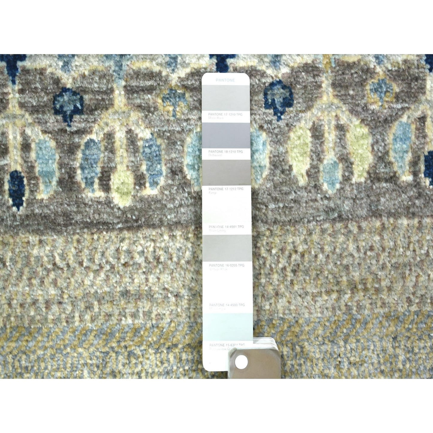 10'x13'8" Space Gray Afghan Kashkuli Soft Wool Hand Knotted Rug
